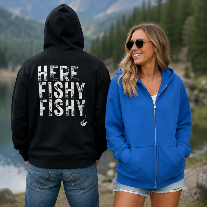 HERE FISHY FISHY - FULL ZIP HOODIE zip hoodie