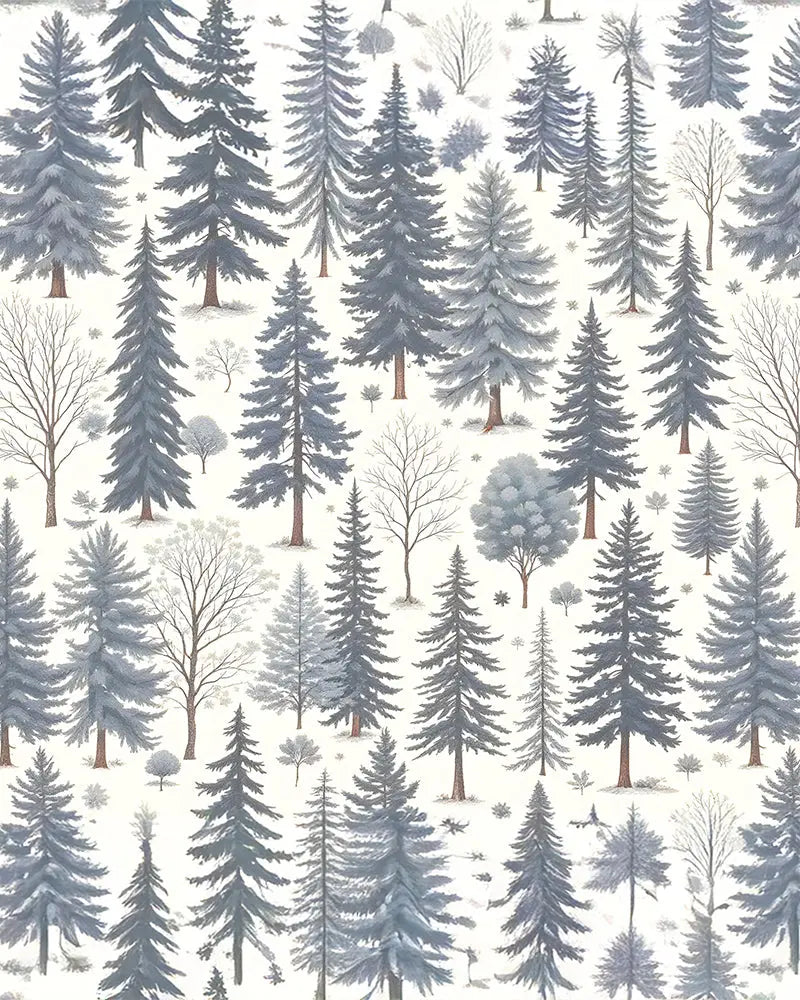 Winter Forest Pine Trees Sherpa Blanket Home Decor