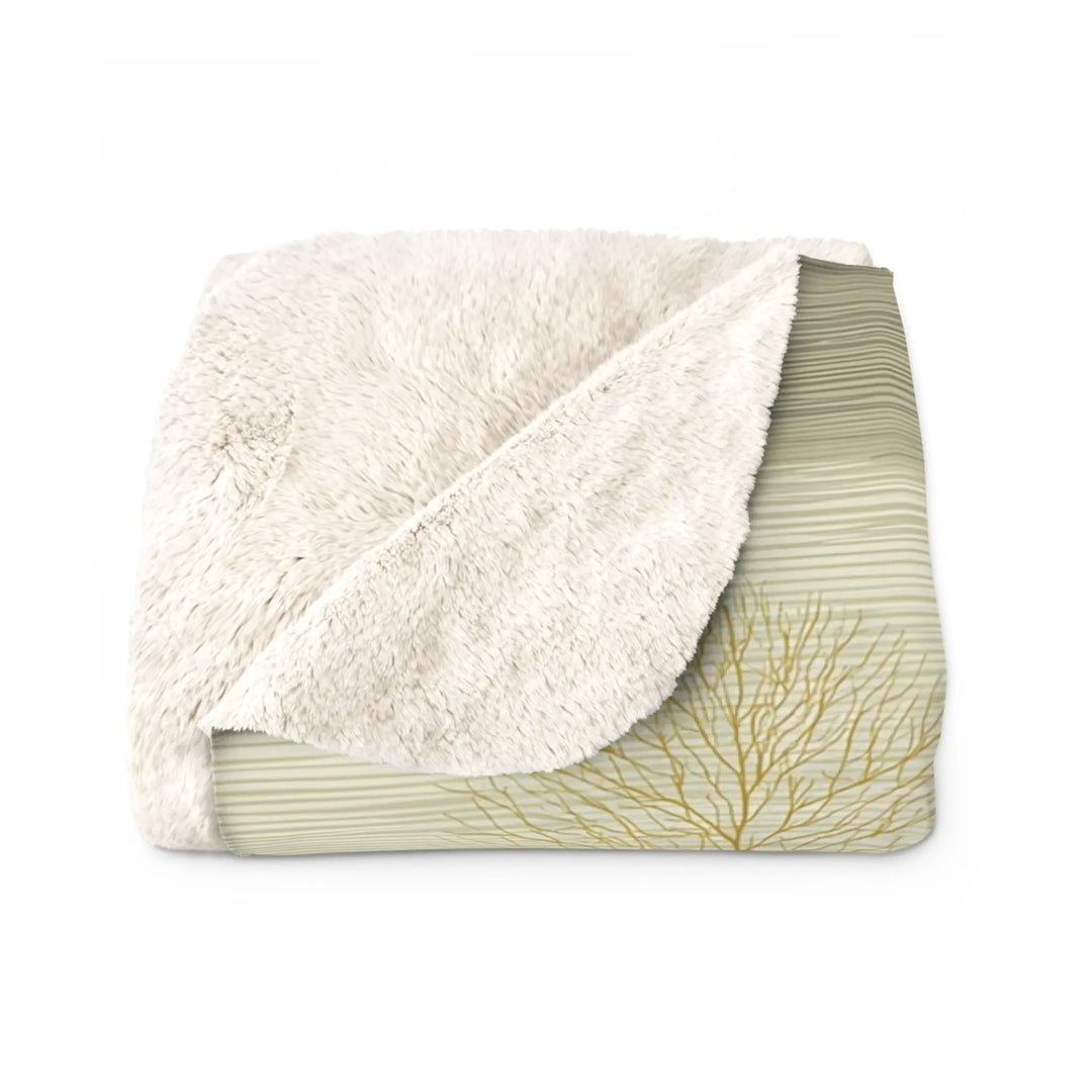 Scandinavian Woodland Sherpa Fleece Blanket Home Decor