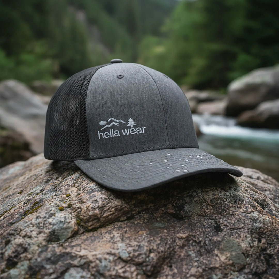 Embroidered Retro Truckers Hat Trucker Hat Dark Heather