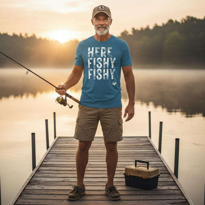 Here Fishy Fishy - Soft  Super Light, Breathable T-Shirt