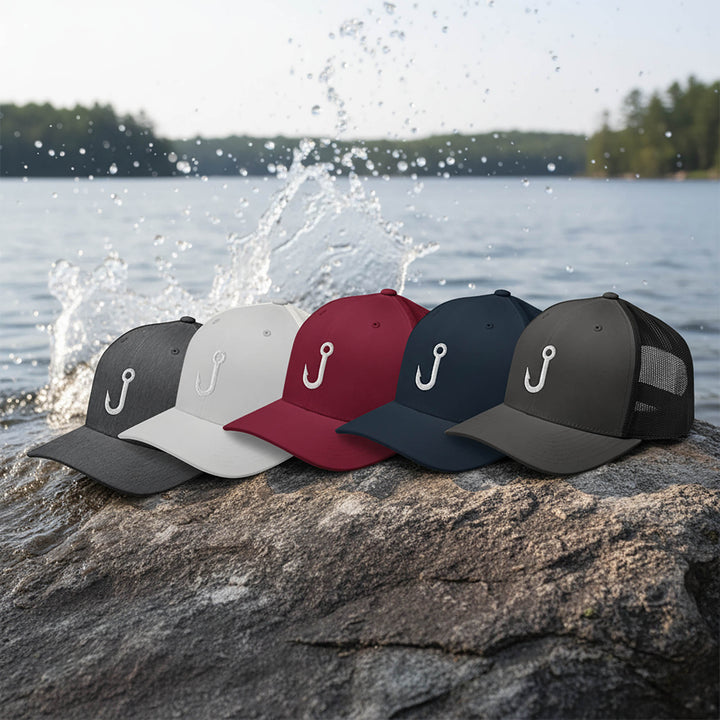 Fish Hook - Embroidered Retro Truckers Hat