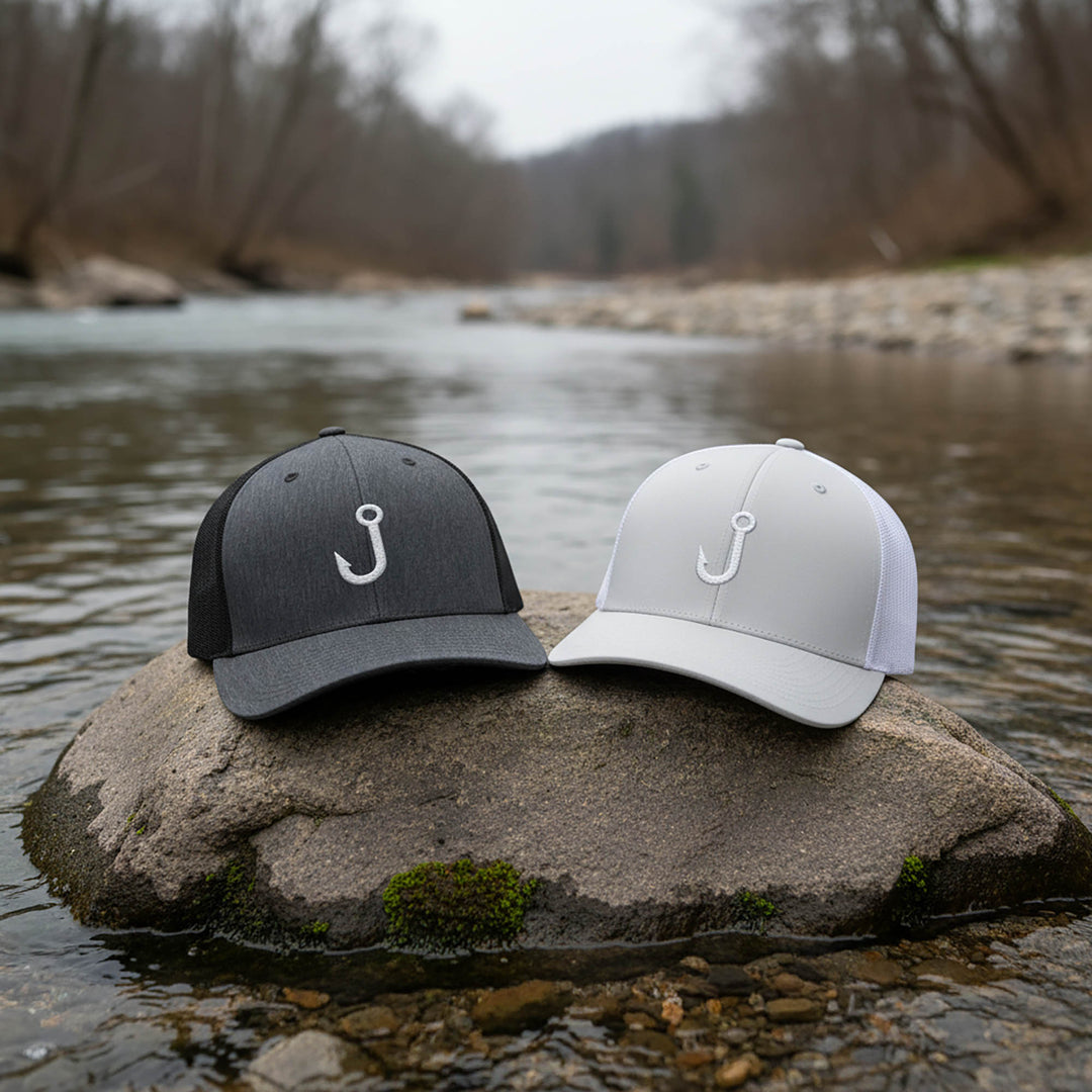 Fish Hook - Embroidered Retro Truckers Hat