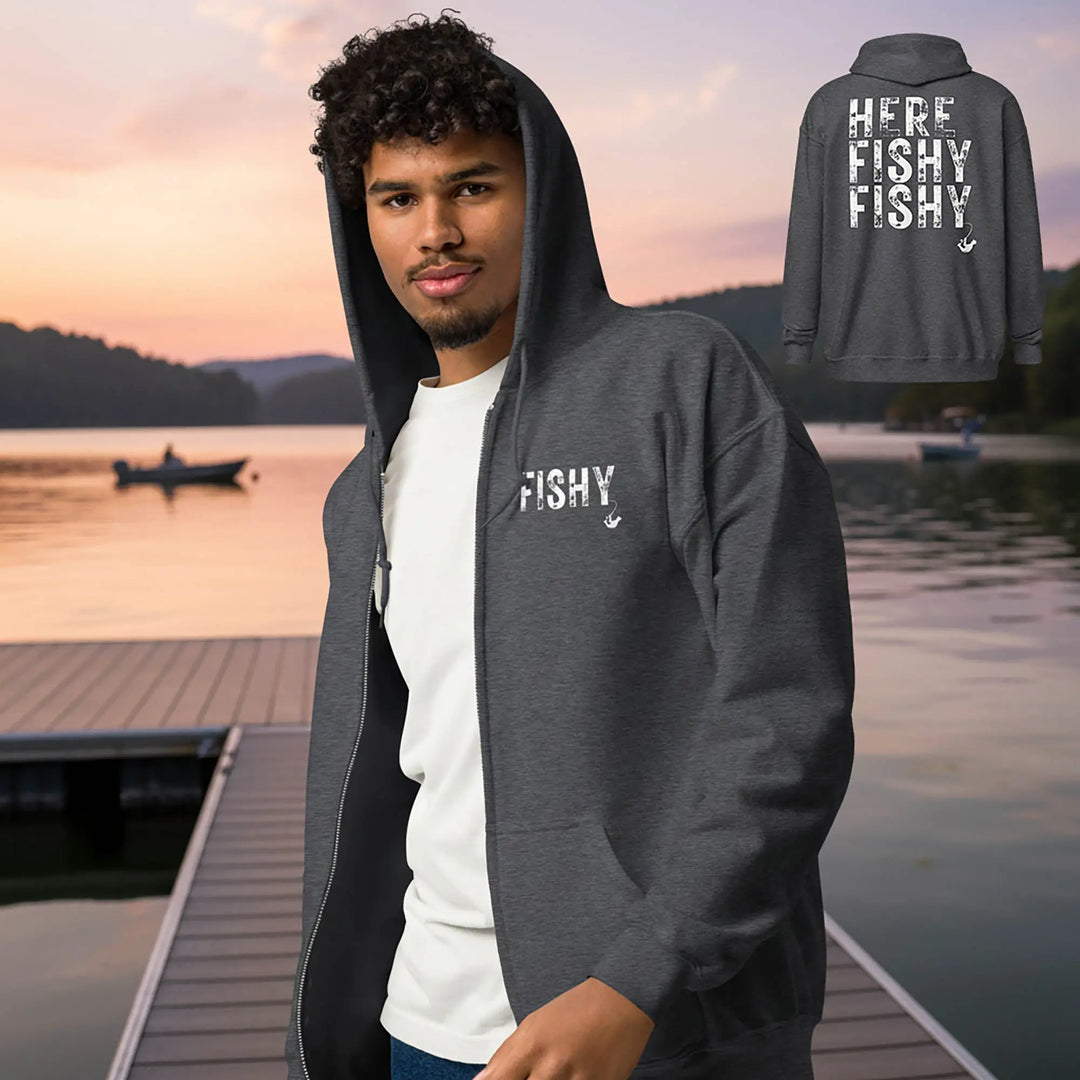 Here Fishy Fishy - Full Zip Hoodie zip hoodie