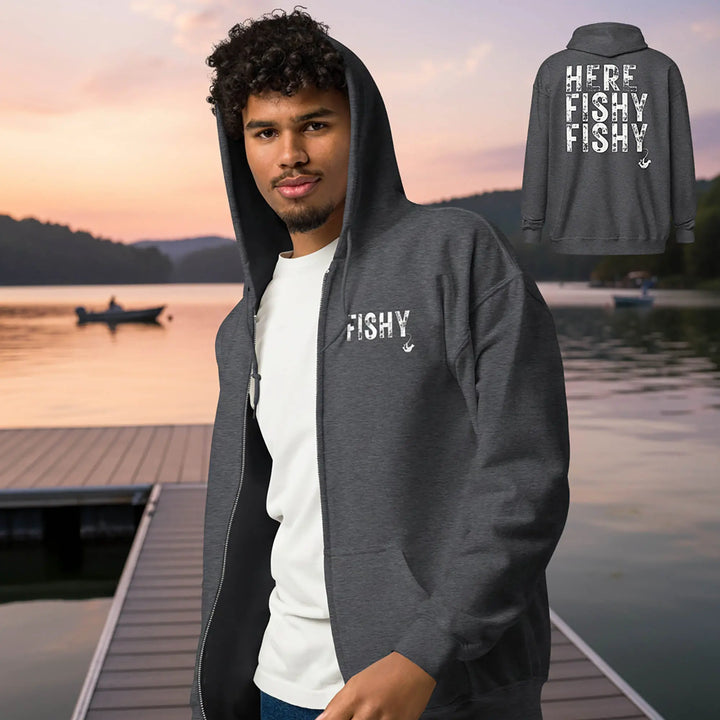 Here Fishy Fishy - Full Zip Hoodie zip hoodie