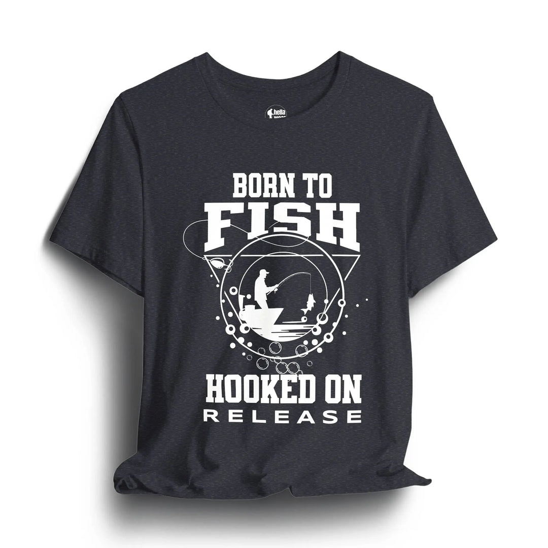 Born To Fish T-Shirt T-Shirt Heather Navy / 3XL