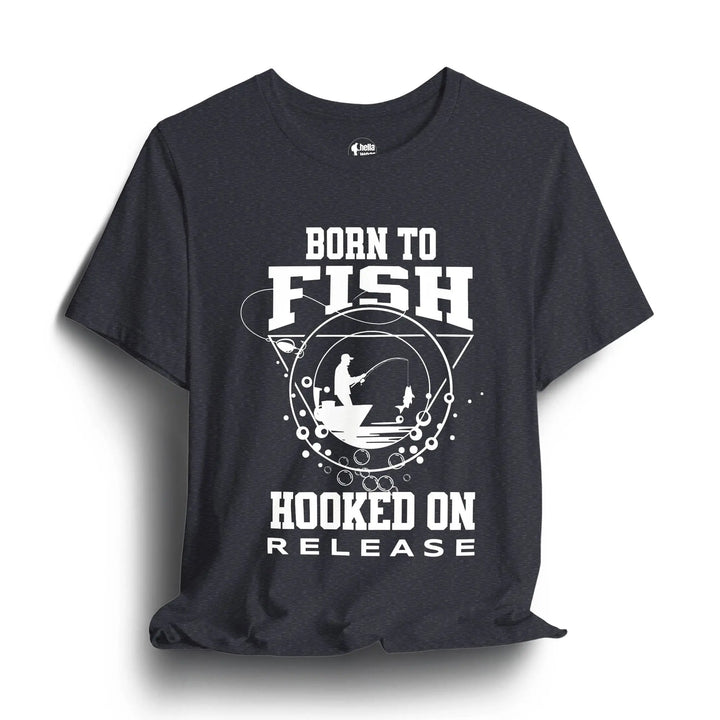 Born To Fish T-Shirt T-Shirt Heather Navy / 3XL