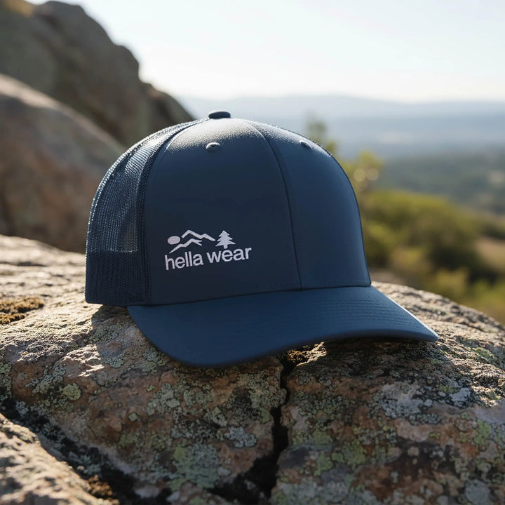 Embroidered Retro Truckers Hat Trucker Hat Navy