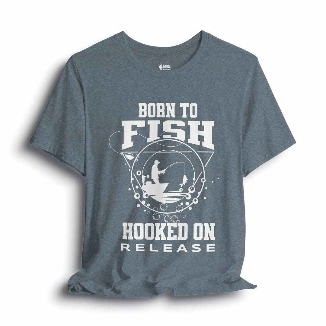 Born To Fish T-Shirt T-Shirt Heather Slate / 3XL
