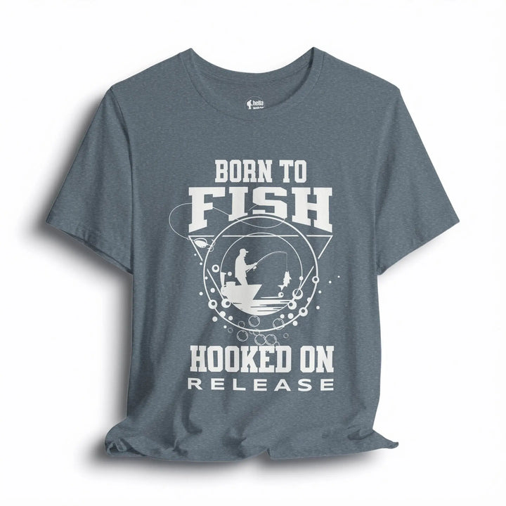 Born To Fish T-Shirt T-Shirt Heather Slate / 3XL