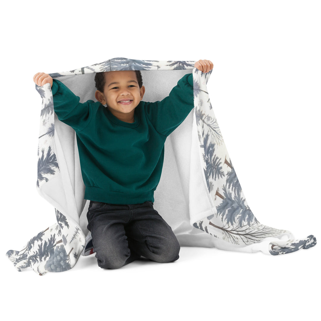 Winter Forest Pine Trees - Throw Blanket