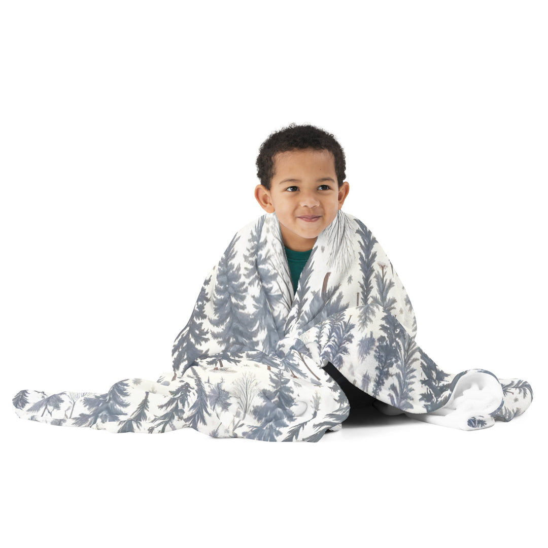 Winter Forest Pine Trees - Throw Blanket