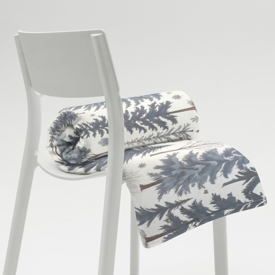 Winter Forest Pine Trees - Throw Blanket