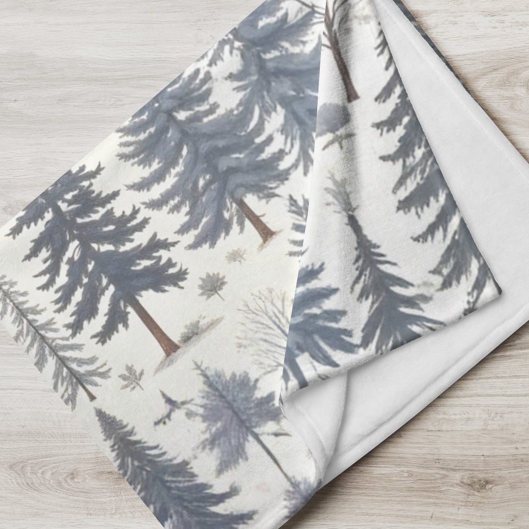 Winter Forest Pine Trees - Throw Blanket