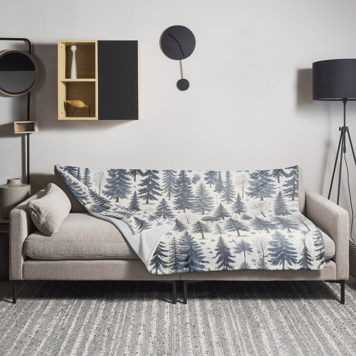 Winter Forest Pine Trees - Throw Blanket
