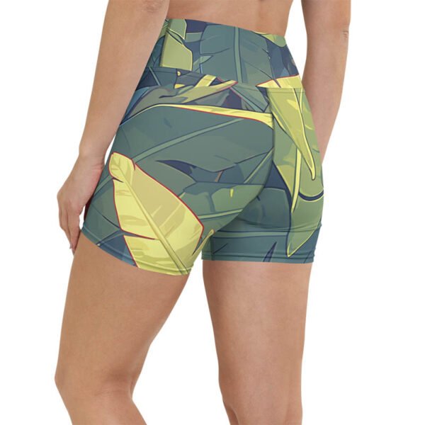 Floral-Yoga Shorts "Olive Tropics" - Image 2