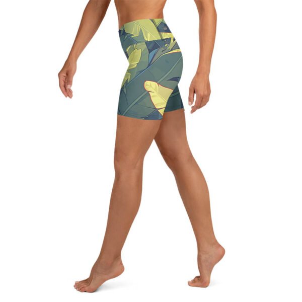 Floral-Yoga Shorts "Olive Tropics" - Image 5