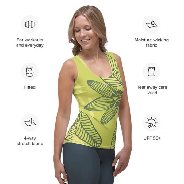 Floral T-Top "Olive Tropics" - Image 5