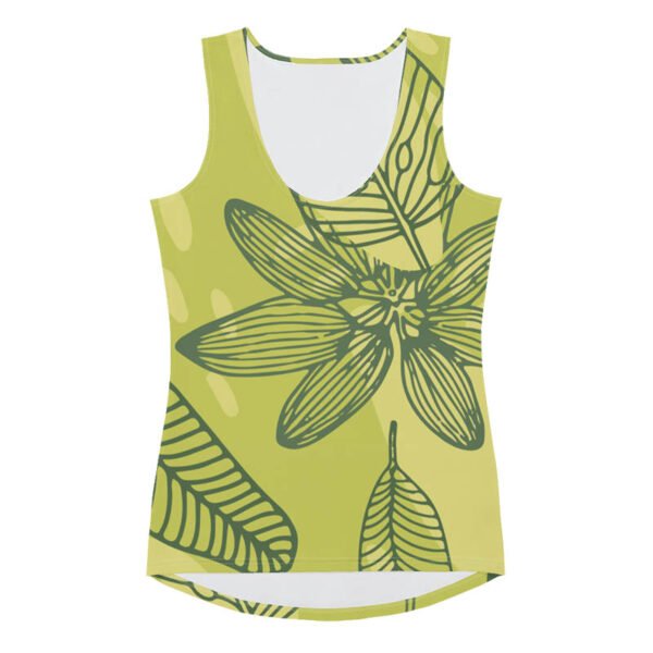 Floral T-Top "Olive Tropics" - Image 8