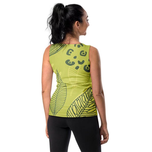 Floral T-Top "Olive Tropics" - Image 2