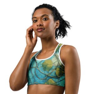 Floral print sports bra