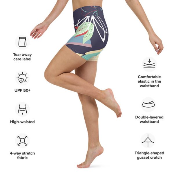 Floral Yoga Shorts "Falling Petals" - Image 4