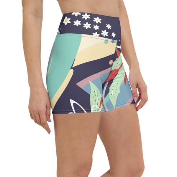 Floral Yoga Shorts "Falling Petals" - Image 3