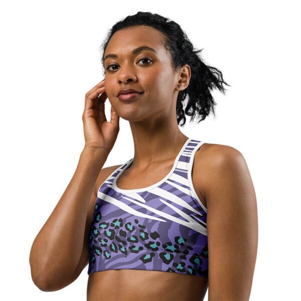 Jungle Sports Bra " Purple Lion" - Image 3