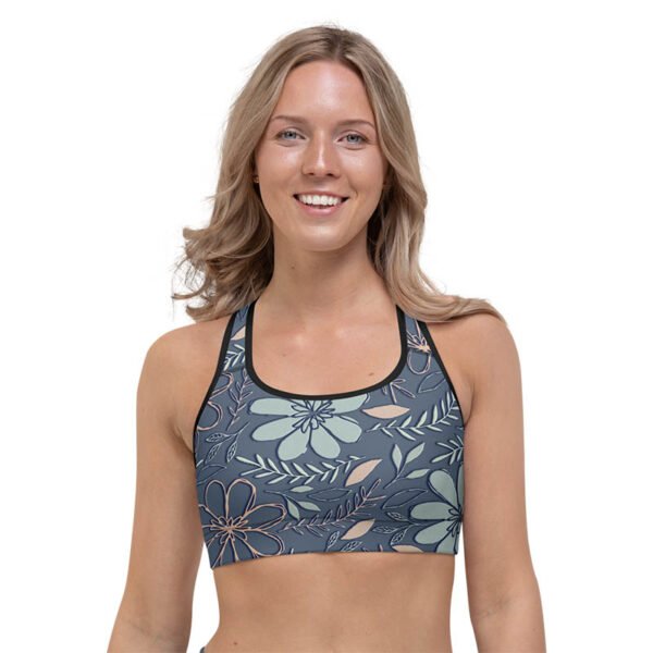 Floral Sports Bra "Pencil Petals" - Image 2