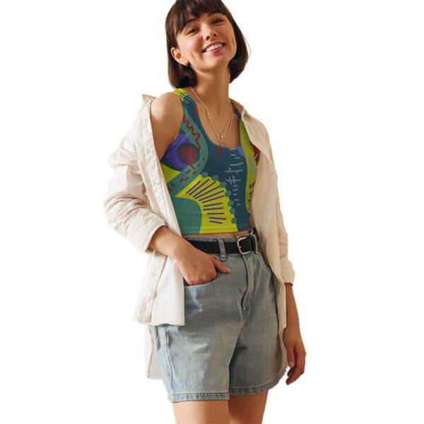 Color Splash Crop Top "Dynamic Fusion" - Image 3