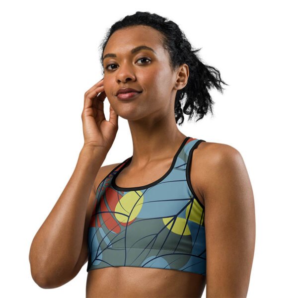 Floral Sports Bra "Abstract Leaves" - Image 3