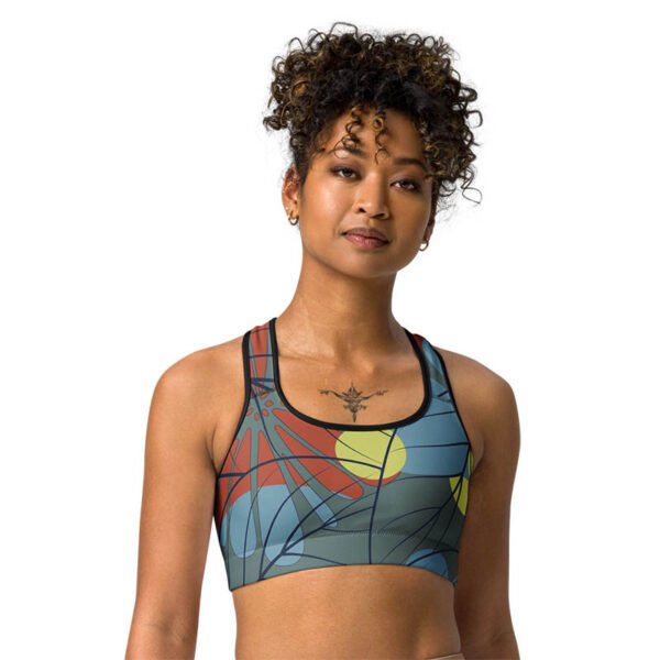 Floral Sports Bra "Abstract Leaves" - Image 2