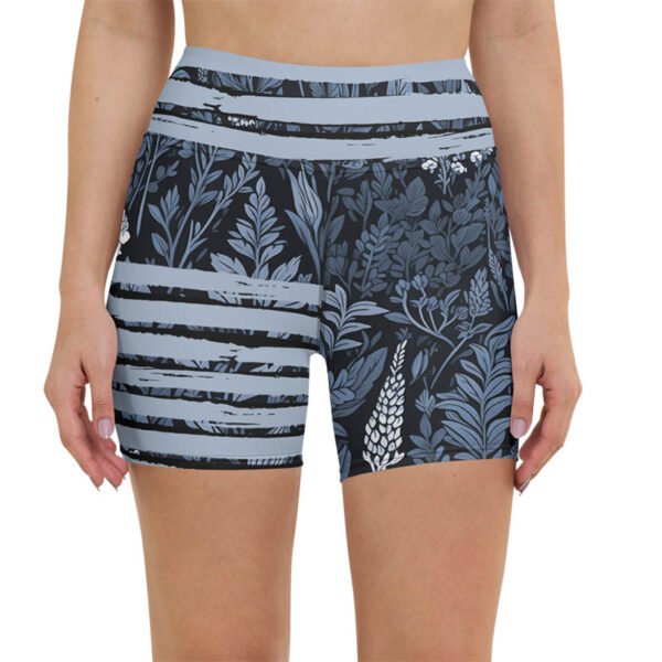 Floral Yoga Shorts "Winter Blooms" - Image 3