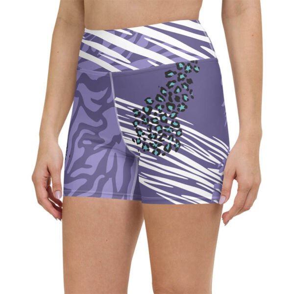 Jungle Yoga Shorts "Purple Lion" - Image 2