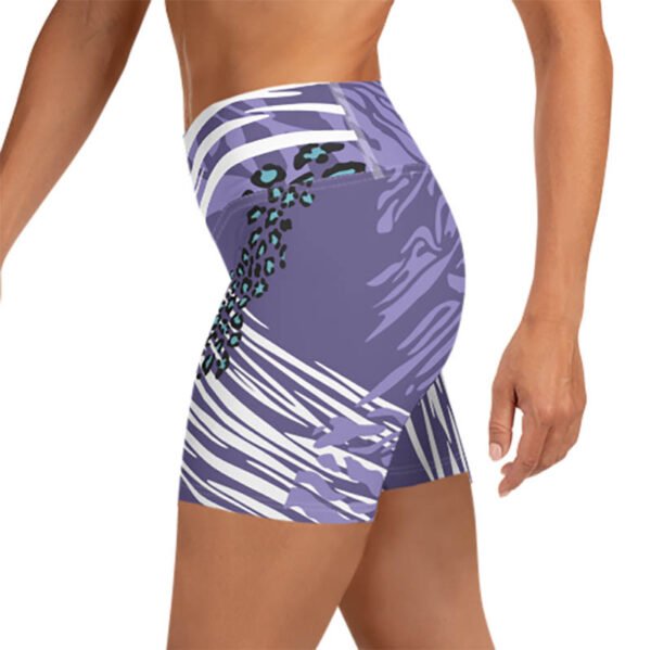 Jungle Yoga Shorts "Purple Lion" - Image 3